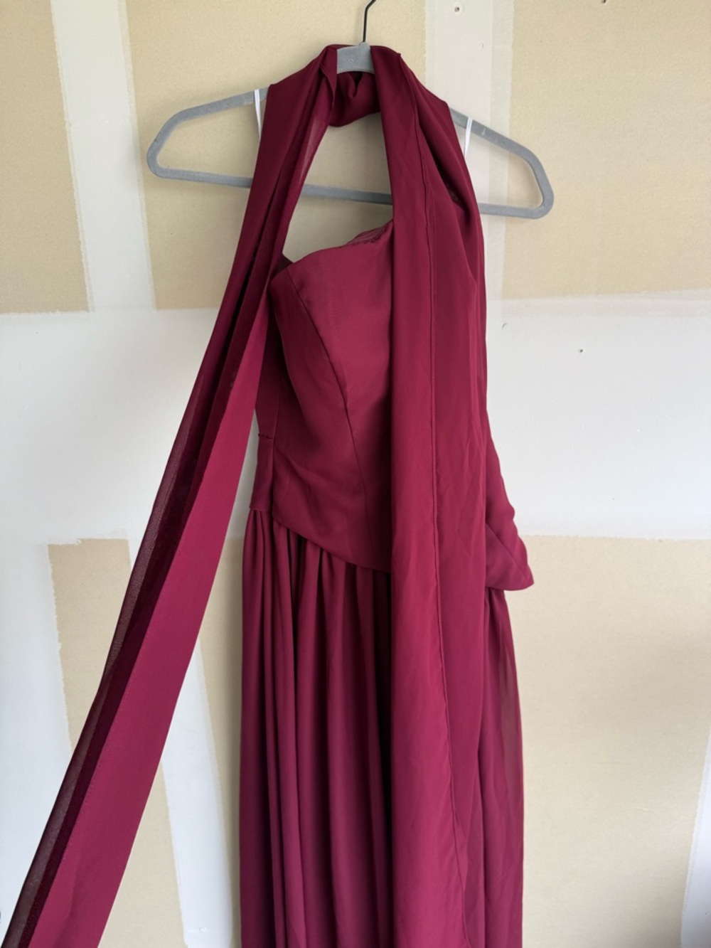 Strapless Burgundy Formal Gown - Picture 5 of 5